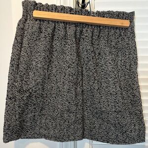 Smocked waistband herringbone skirt